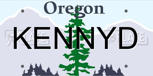 KENNYD Oregon License Plate