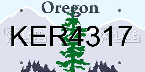 KER4317 Oregon License Plate