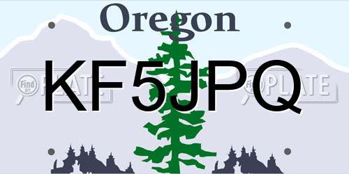 KF5JPQ Oregon License Plate