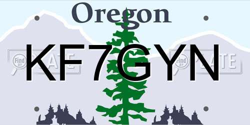KF7GYN Oregon License Plate
