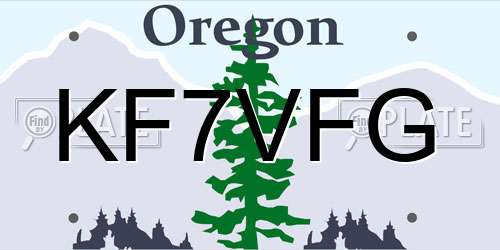 KF7VFG Oregon License Plate