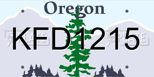 KFD1215 Oregon License Plate