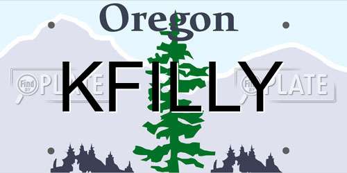 KFILLY Oregon License Plate