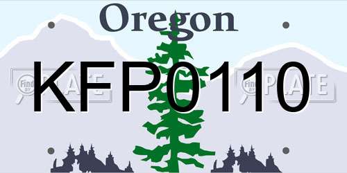 KFP0110 Oregon License Plate