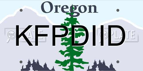 KFPDIID Oregon License Plate