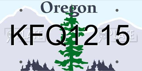 KFQ1215 Oregon License Plate