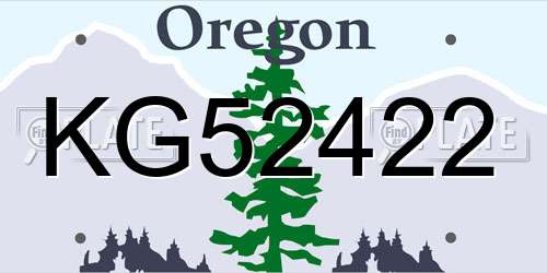 KG52422 Oregon License Plate