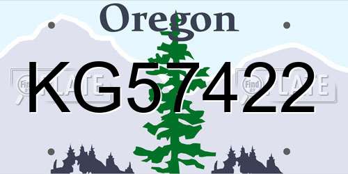 KG57422 Oregon License Plate