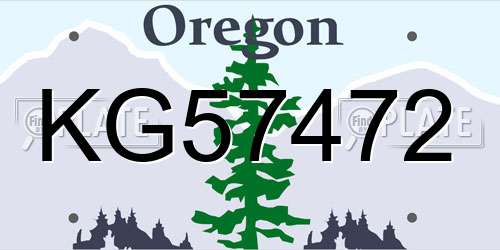 KG57472 Oregon License Plate