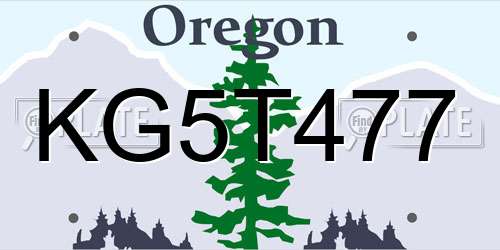 KG5T477 Oregon License Plate
