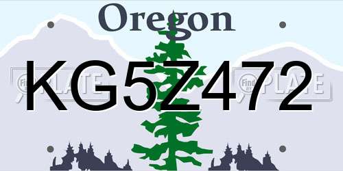 KG5Z472 Oregon License Plate