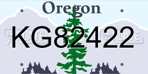 KG82422 Oregon License Plate