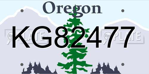 KG82477 Oregon License Plate