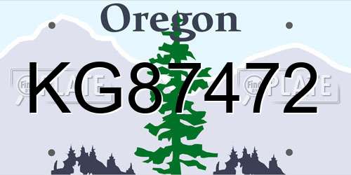 KG87472 Oregon License Plate