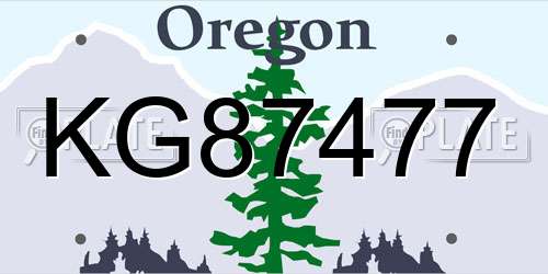 KG87477 Oregon License Plate