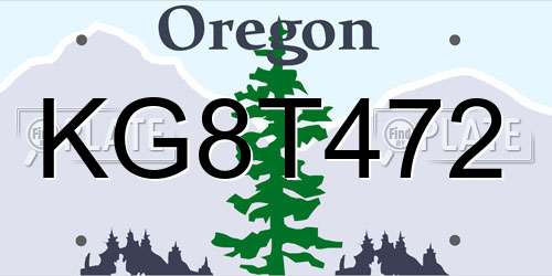 KG8T472 Oregon License Plate