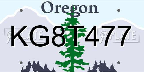 KG8T477 Oregon License Plate