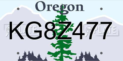 KG8Z477 Oregon License Plate