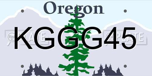 KGGG45 Oregon License Plate