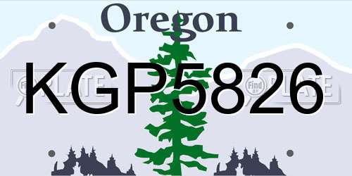 KGP5826 Oregon License Plate