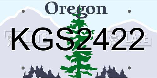 KGS2422 Oregon License Plate