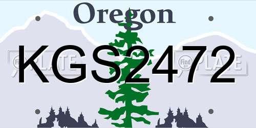 KGS2472 Oregon License Plate