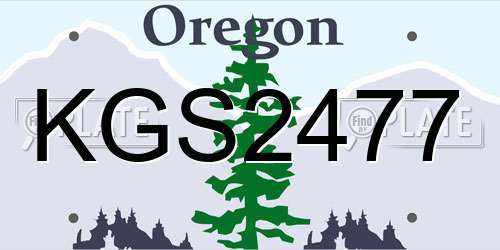 KGS2477 Oregon License Plate