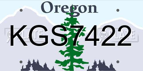 KGS7422 Oregon License Plate