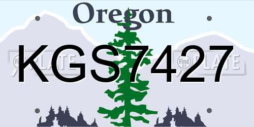 KGS7427 Oregon License Plate
