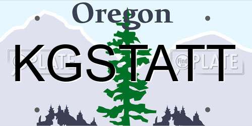 KGSTATT Oregon License Plate