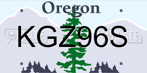 KGZ96S Oregon License Plate