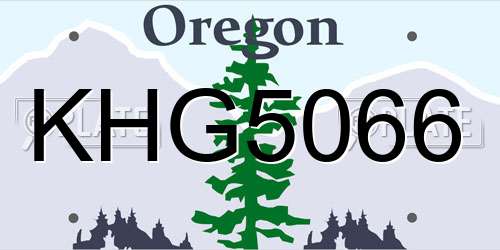 KHG5066 Oregon License Plate
