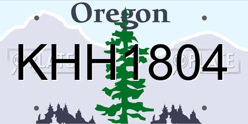 KHH1804 Oregon License Plate