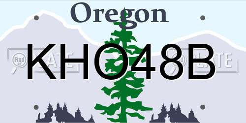 KHO48B Oregon License Plate