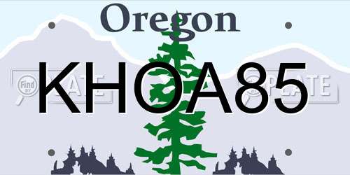 KHOA85 Oregon License Plate