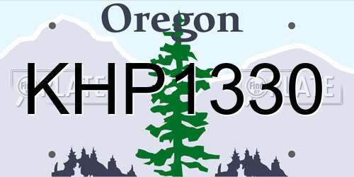 KHP1330 Oregon License Plate