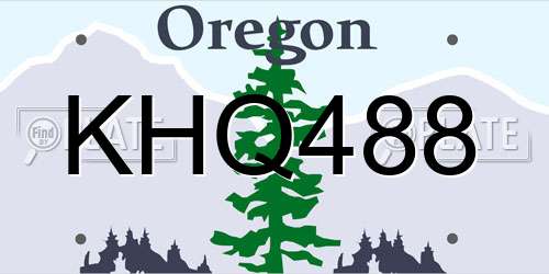 KHQ488 Oregon License Plate