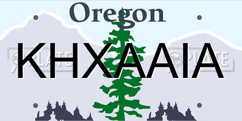 KHXAAIA Oregon License Plate