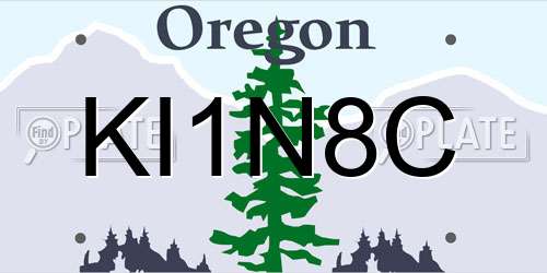 KI1N8C Oregon License Plate