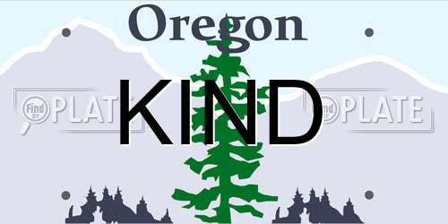 KIND Oregon License Plate