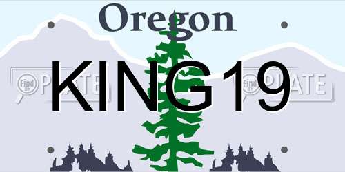 KING19 Oregon License Plate