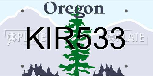 KIR533 Oregon License Plate
