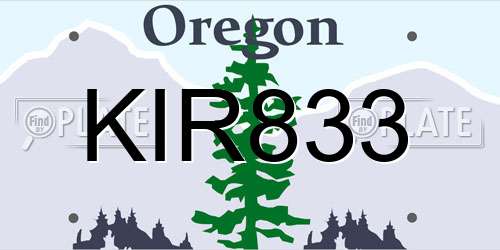 KIR833 Oregon License Plate