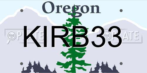KIRB33 Oregon License Plate