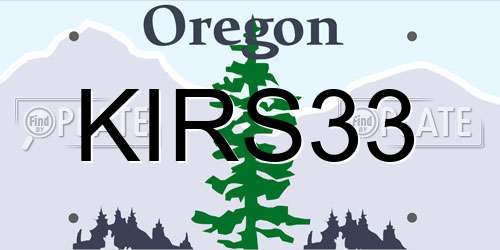 KIRS33 Oregon License Plate