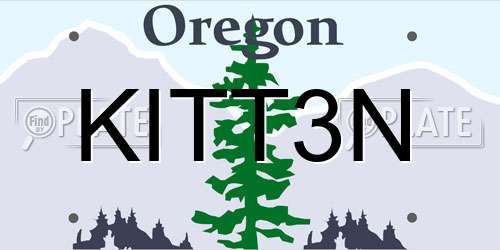 KITT3N Oregon License Plate
