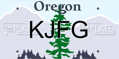 KJFG Oregon License Plate