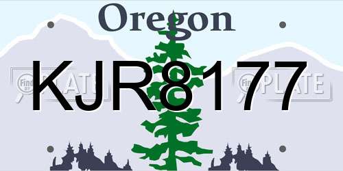 KJR8177 Oregon License Plate