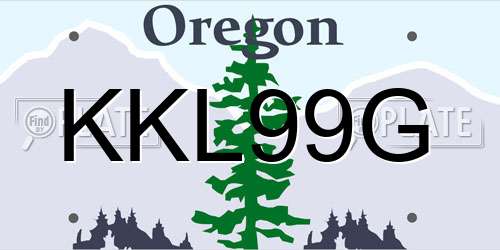 KKL99G Oregon License Plate