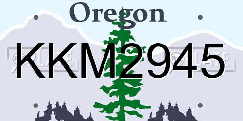 KKM2945 Oregon License Plate